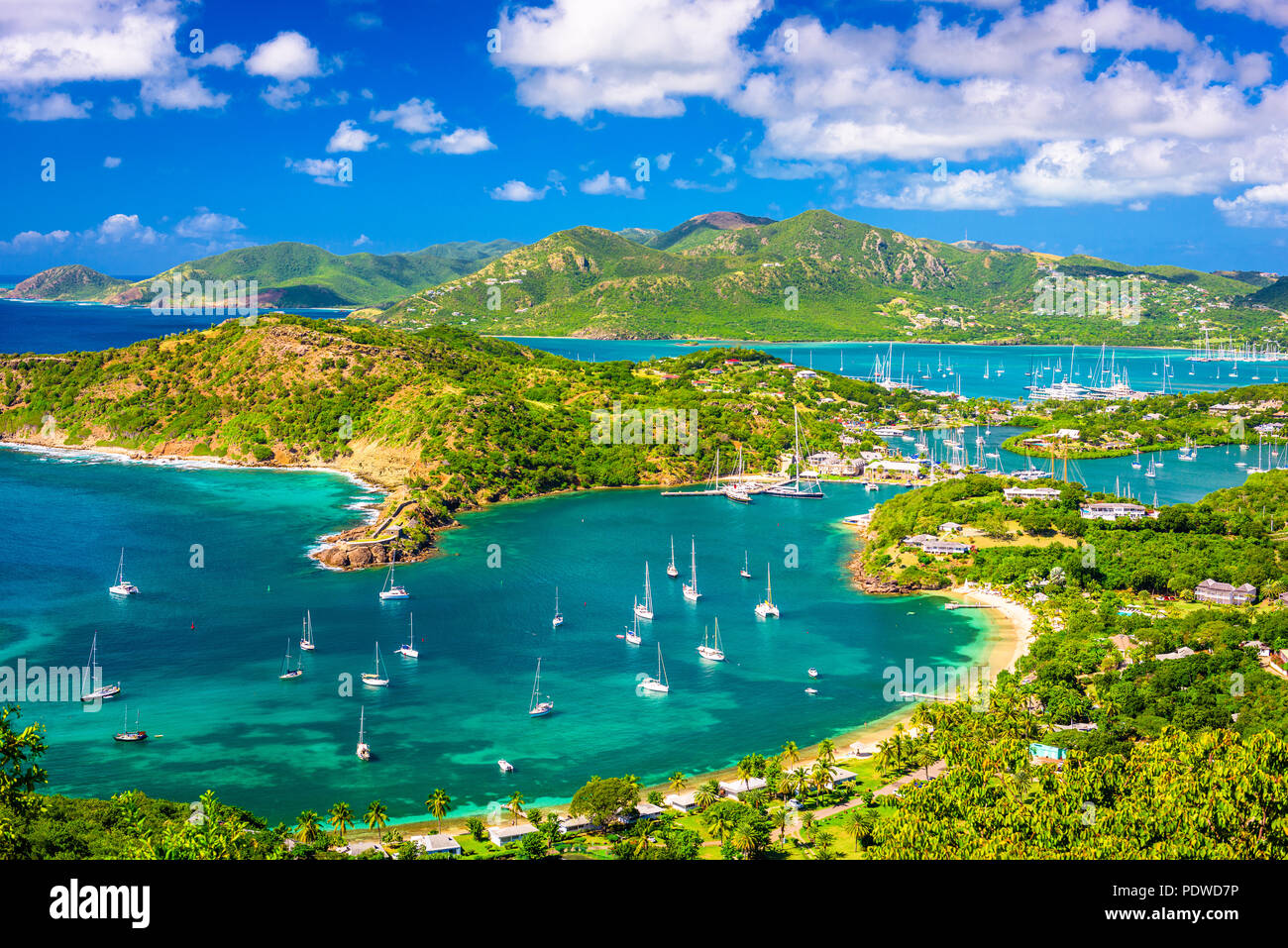 Shirley Heights, Antigua-et-Barbuda vue à partir de la négliger. Banque D'Images