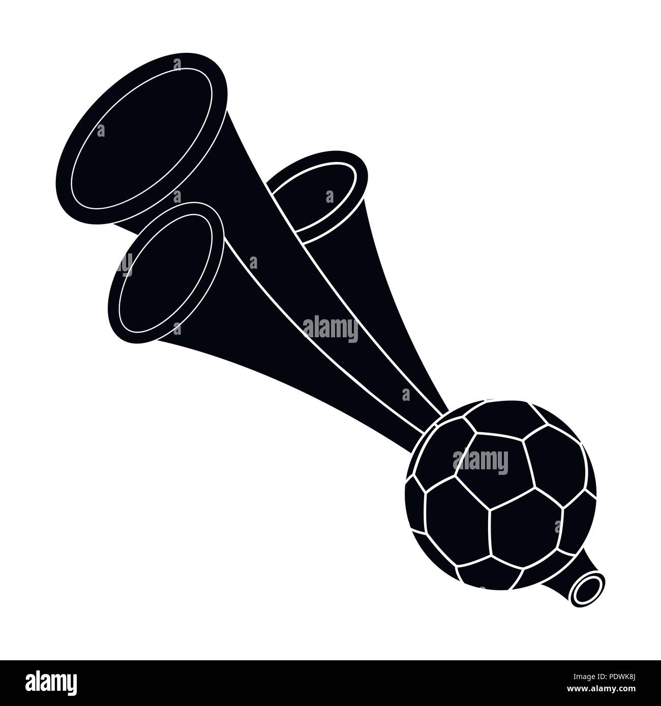 Trompette football fan.Fans seule icône en noir symbole vecteur  illustration de stock Image Vectorielle Stock - Alamy