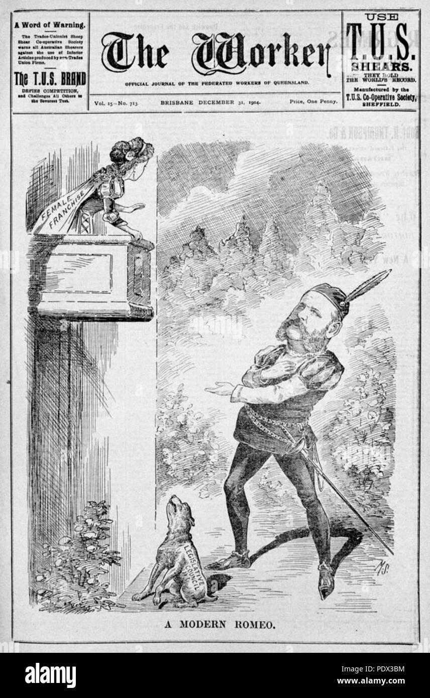 247 1 190519 StateLibQld , Romeo moderne (mouvement des suffragettes à Queensland) Banque D'Images