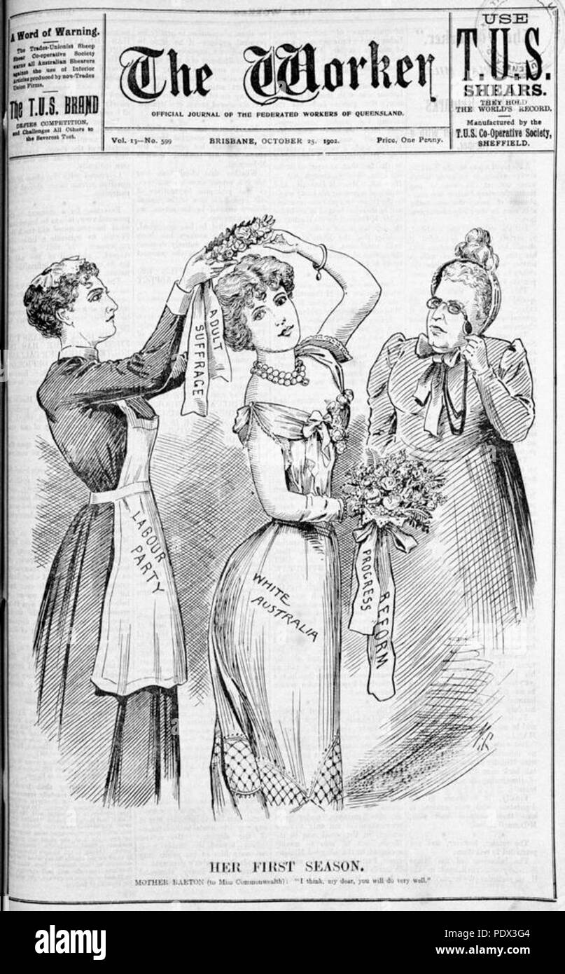 247 1 192899 StateLibQld sa première saison , (mouvement des suffragettes à Queensland) Banque D'Images