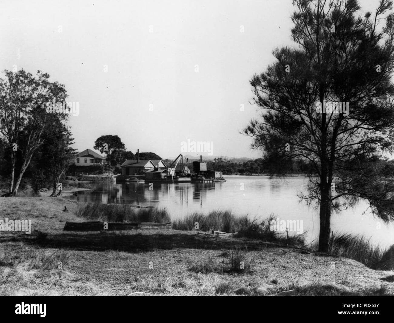 260 1 290471 StateLibQld Dry Dock sur la rivière Tweed, Tweed Heads, 1937 Banque D'Images