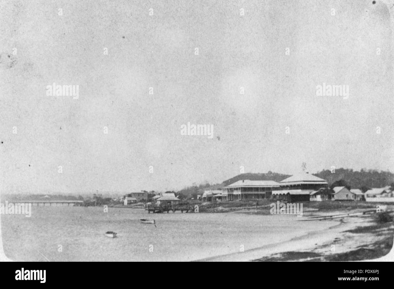 262 295627 StateLibQld 1 vue panoramique sur la rivière Tweed et Tweed Heads, 1905 Banque D'Images