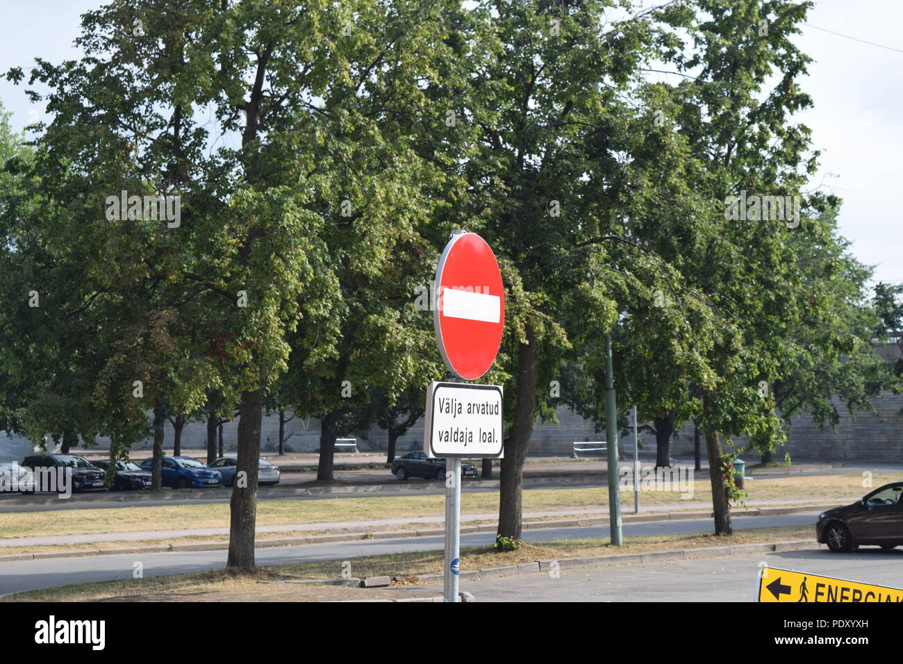 N'entrez pas de signer en Talin, Estonie Banque D'Images