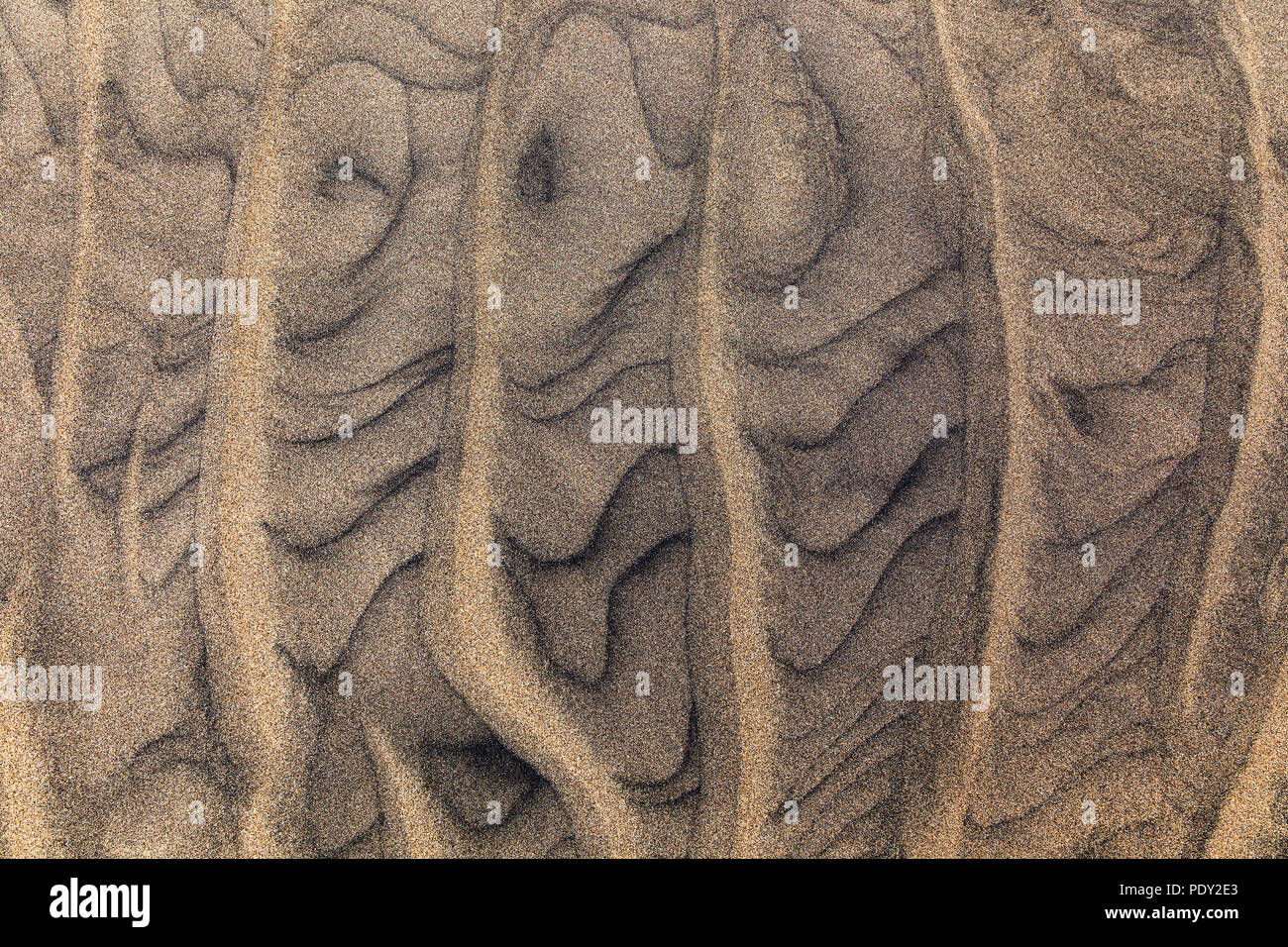 Modèle d'onde, des structures dans le sable sur la plage de sable fin, Playa del Ingles, Gran Canaria, Îles Canaries, Espagne Banque D'Images
