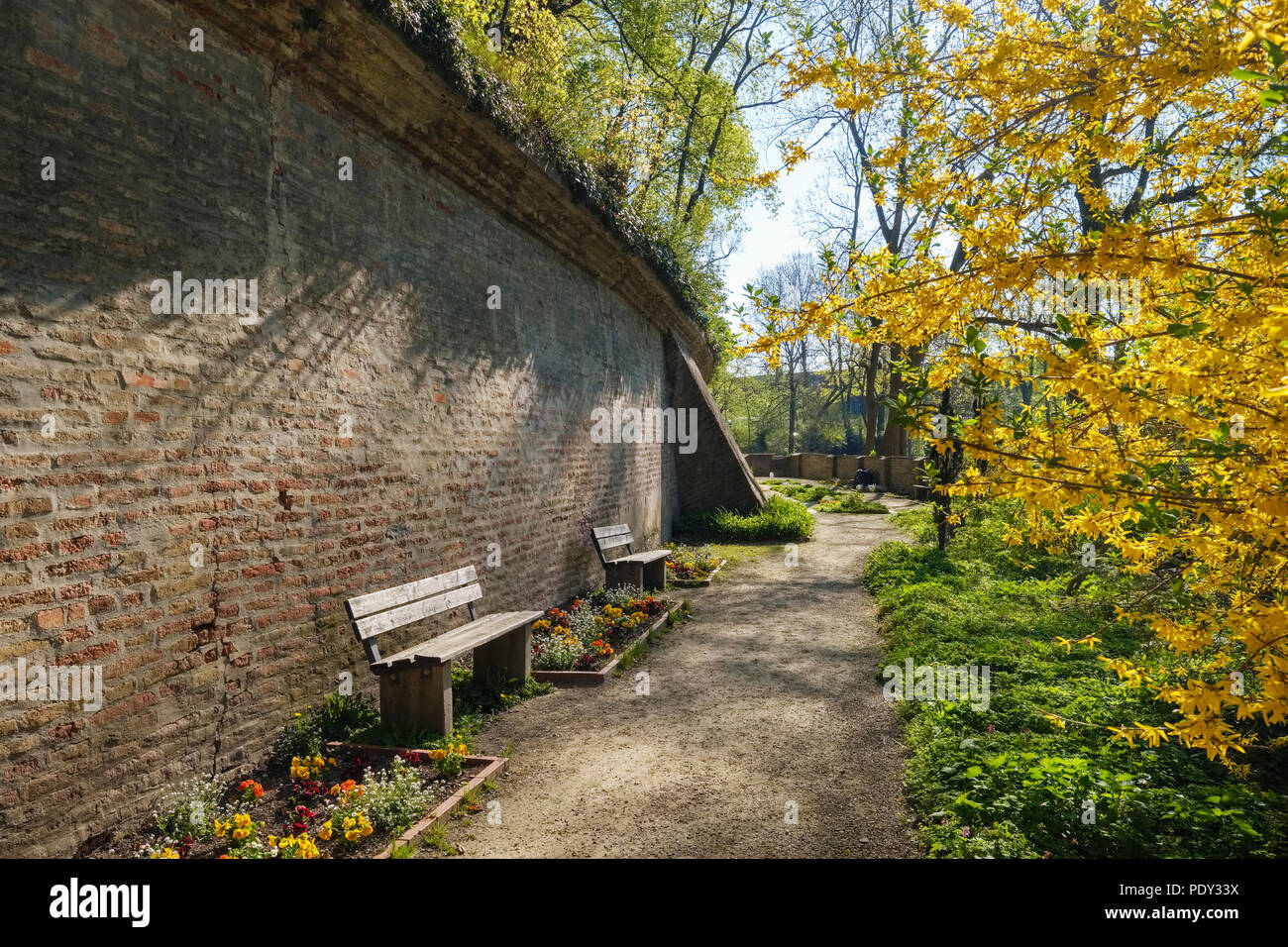 Mur de la ville, Roter Torwall, Augsburg, souabe, Bavière, Allemagne Banque D'Images