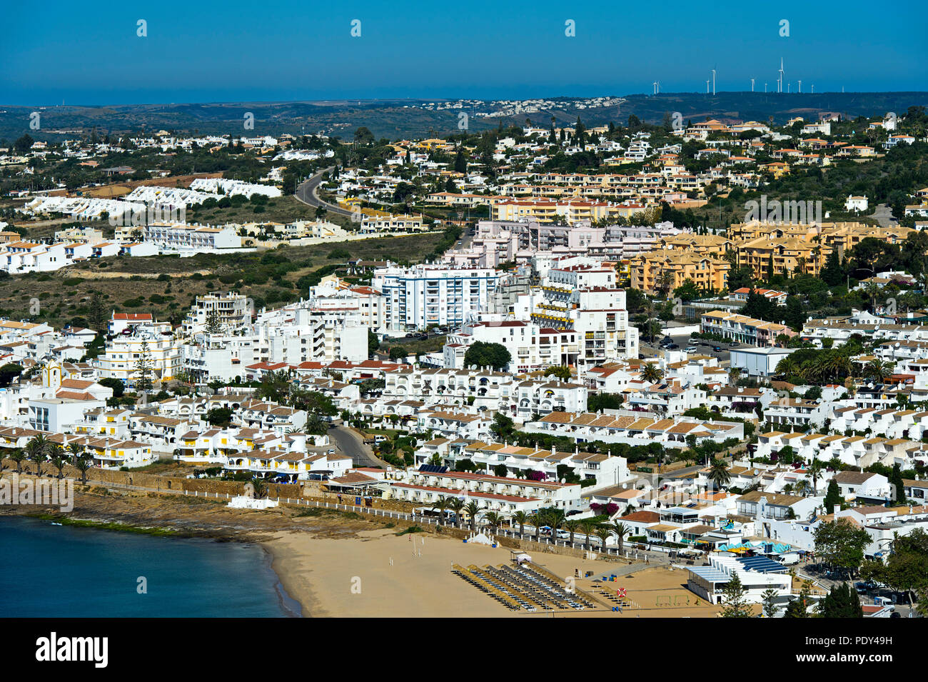 Luz, sur la côte de l'Algarve, Praia da Luz, Portugal Banque D'Images