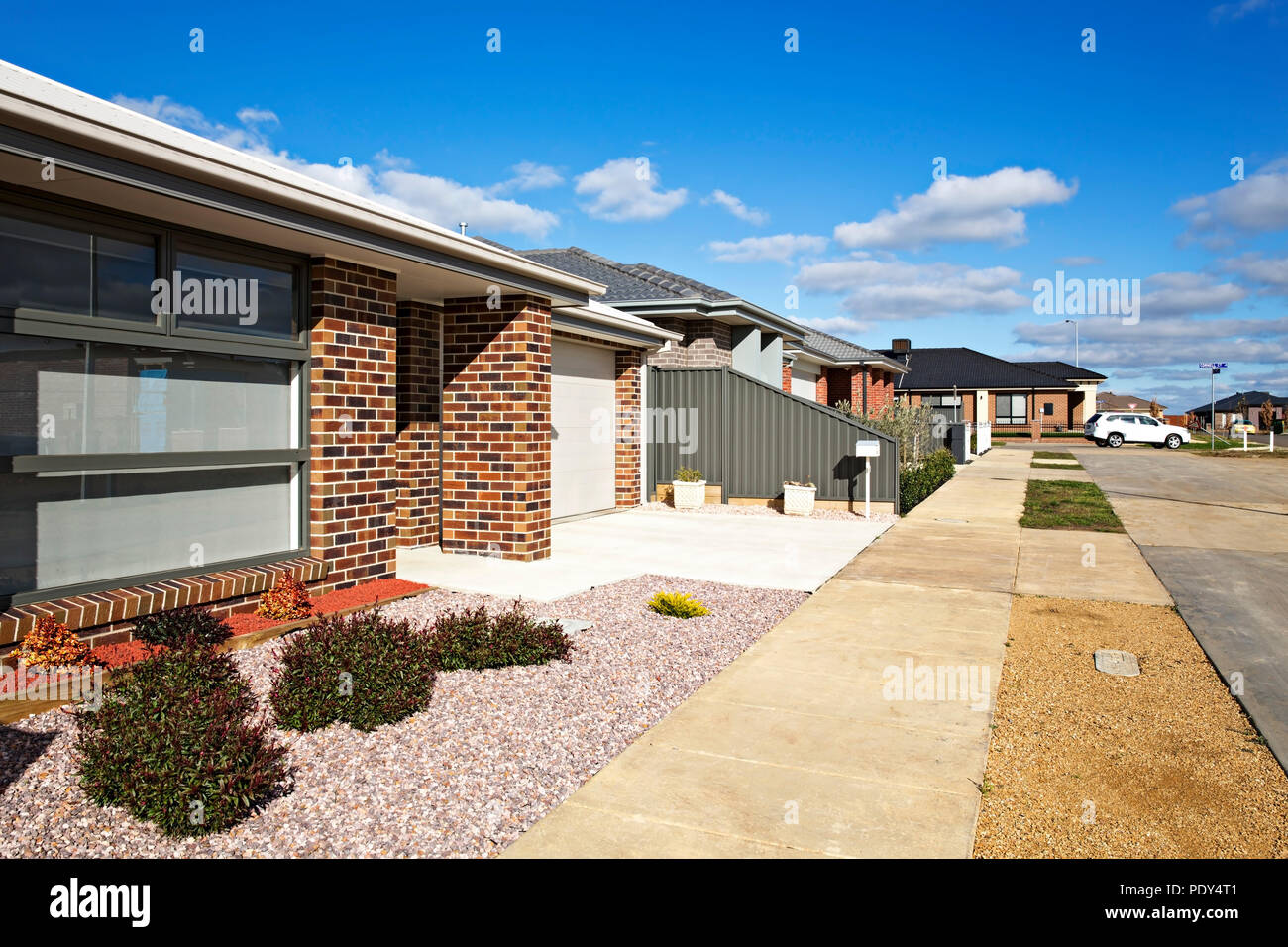 La banlieue de Ballarat Lucas,a été créé en juin 2011.La banlieue auront finalement jusqu'à 14 000 foyers.Un centre commercial avec un grand supermar Banque D'Images