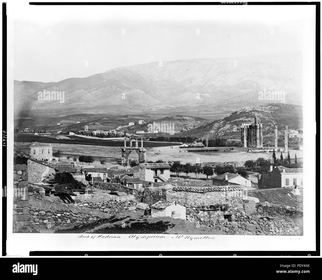 Arc d'Hadrian-Olympieum-Mt. Hymette Banque D'Images