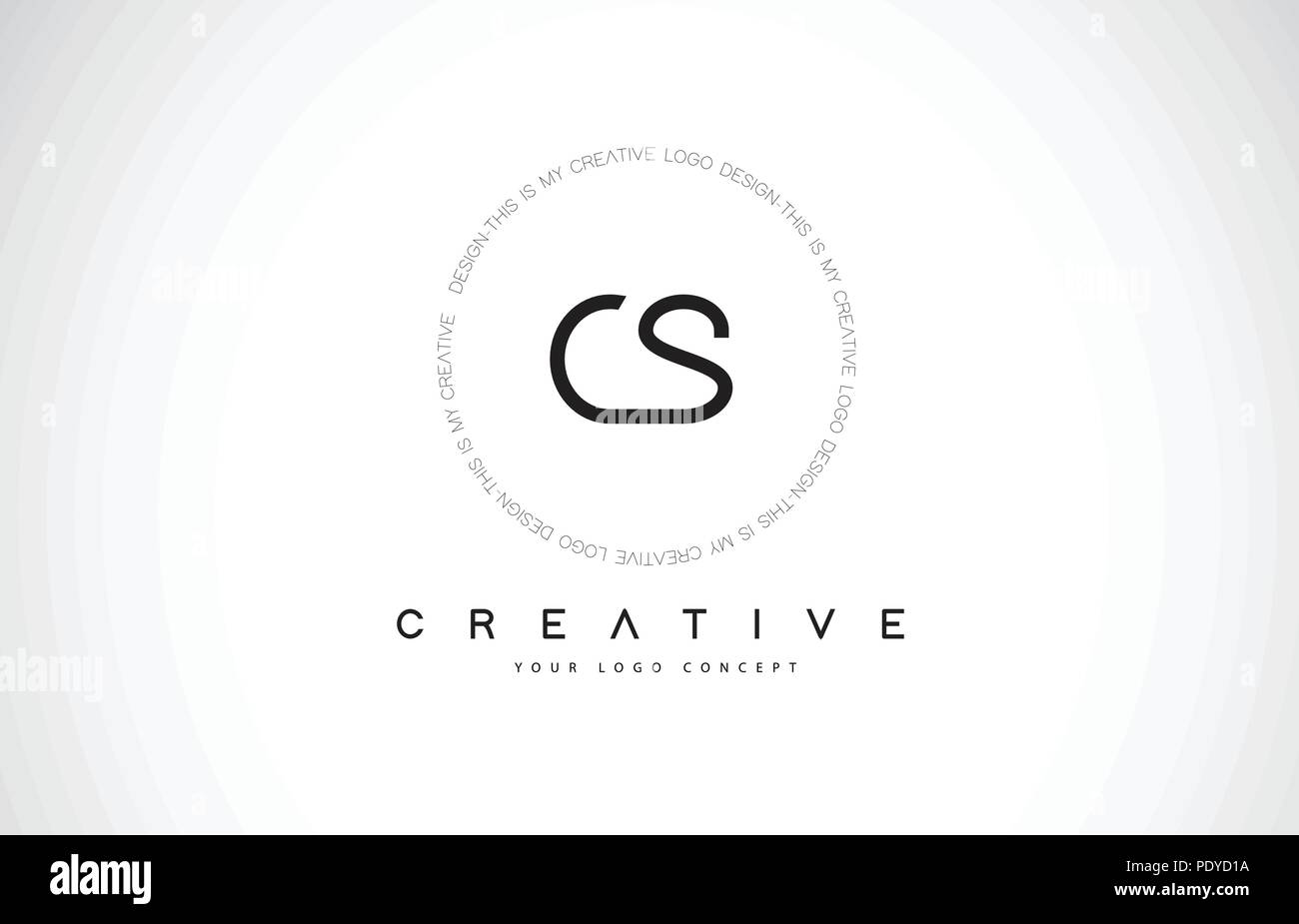 CS C S conception de logo en noir et blanc avec texte Icône créative Lettre vecteur. Illustration de Vecteur
