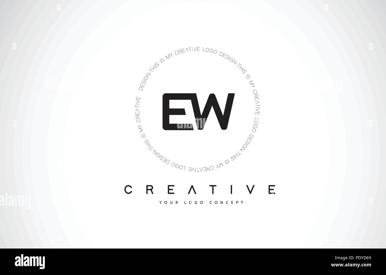 EW E W conception de logo en noir et blanc avec texte Icône créative Lettre vecteur. Illustration de Vecteur