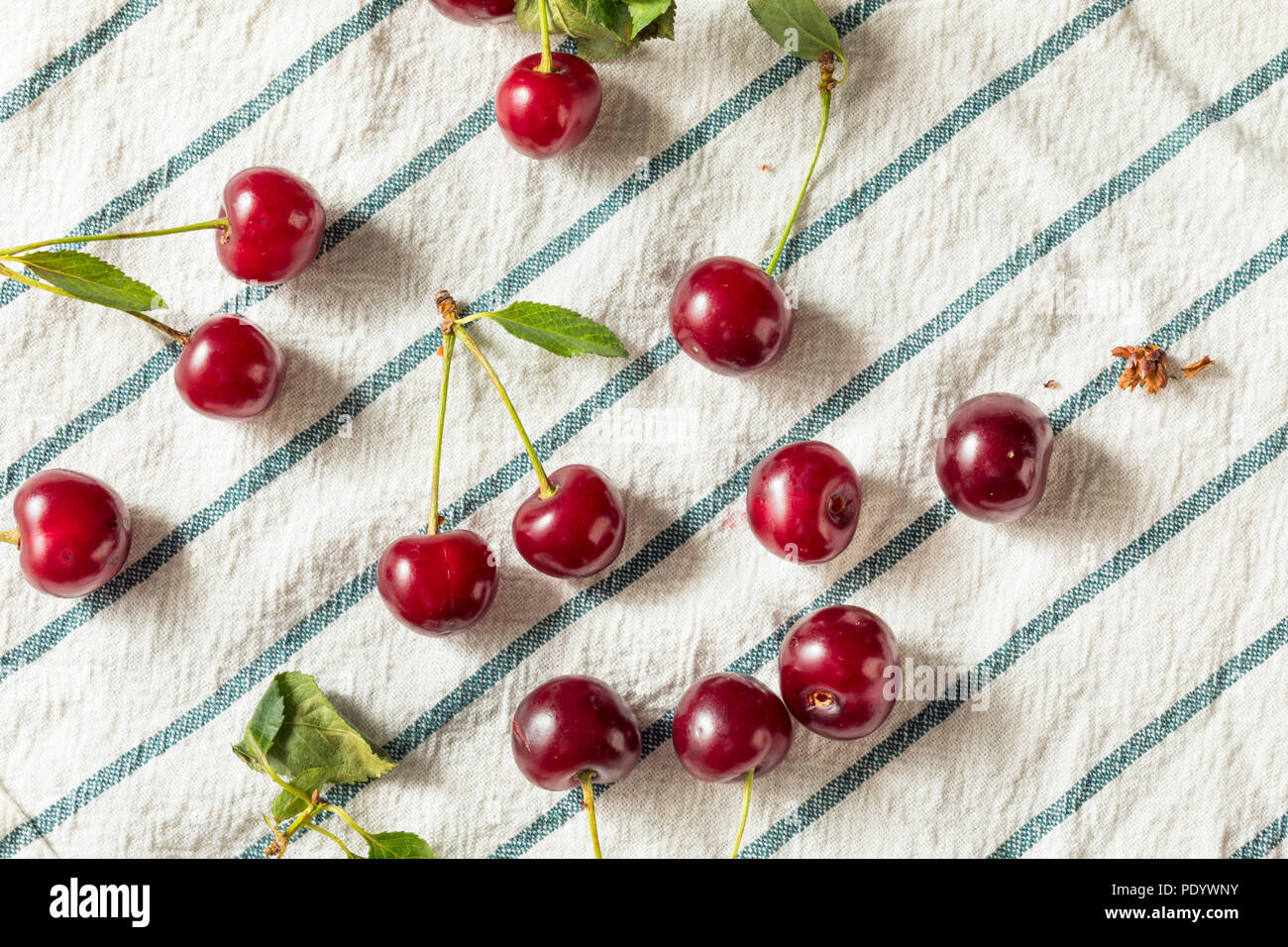 Matières organiques rouge Cerises Tarte prêt à manger Banque D'Images