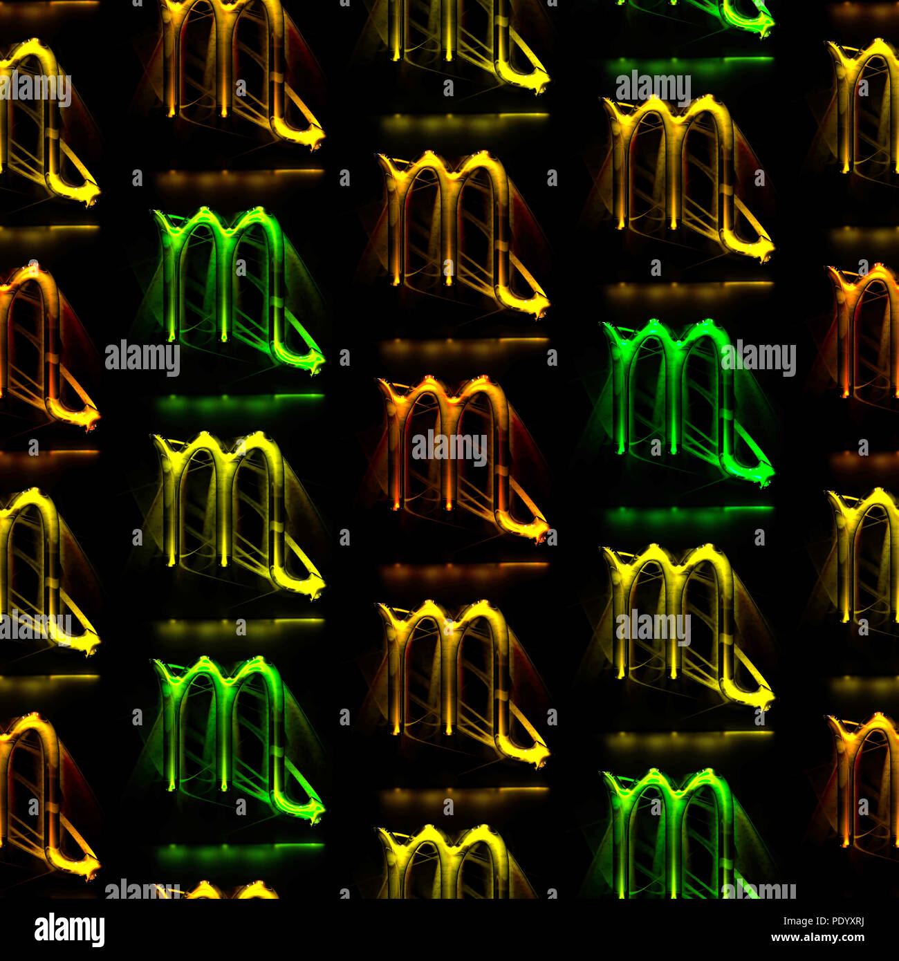 Profil de transparent et vitreux ancienne couleur symboles astrologie - Scorpion Banque D'Images