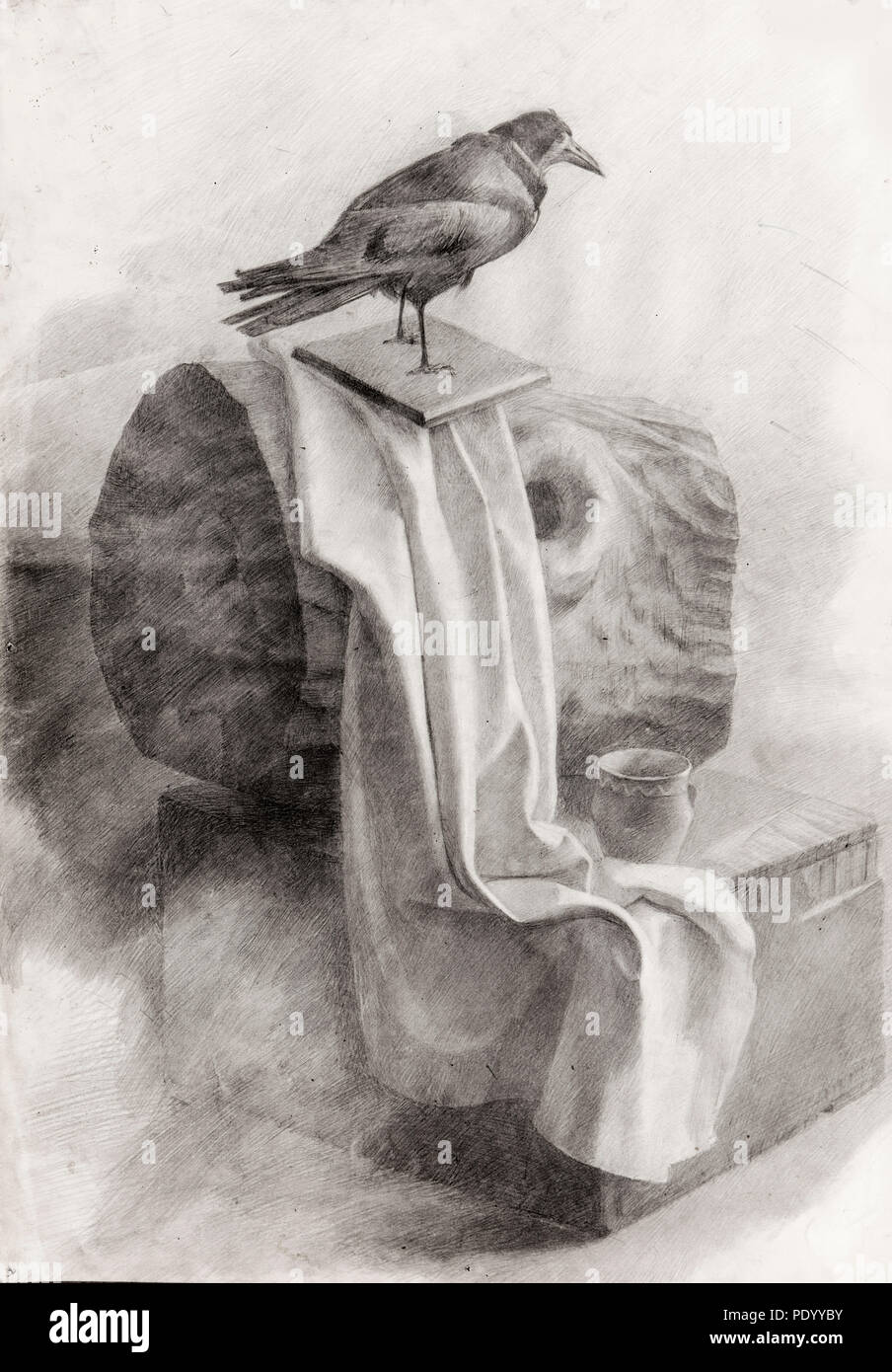 Nature Morte Dessin Au Crayon Croquis Banque Dimages