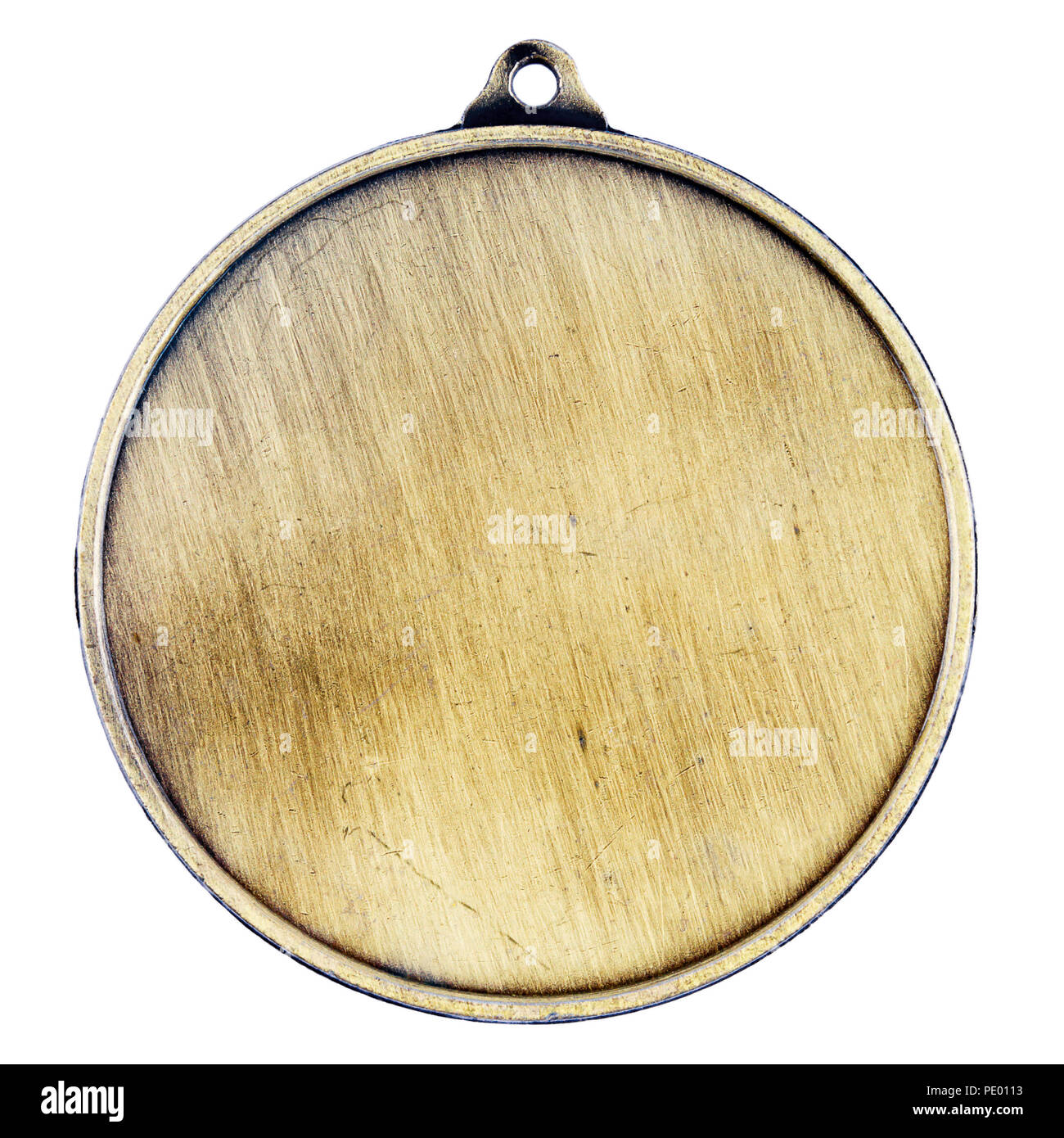 Médaille or blanc isolé sur fond blanc Banque D'Images