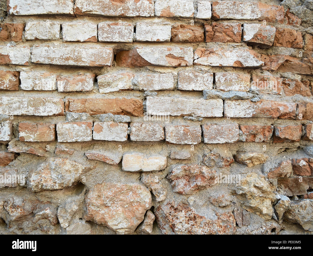 Une brique texture background. Vieux Mur surface. Banque D'Images