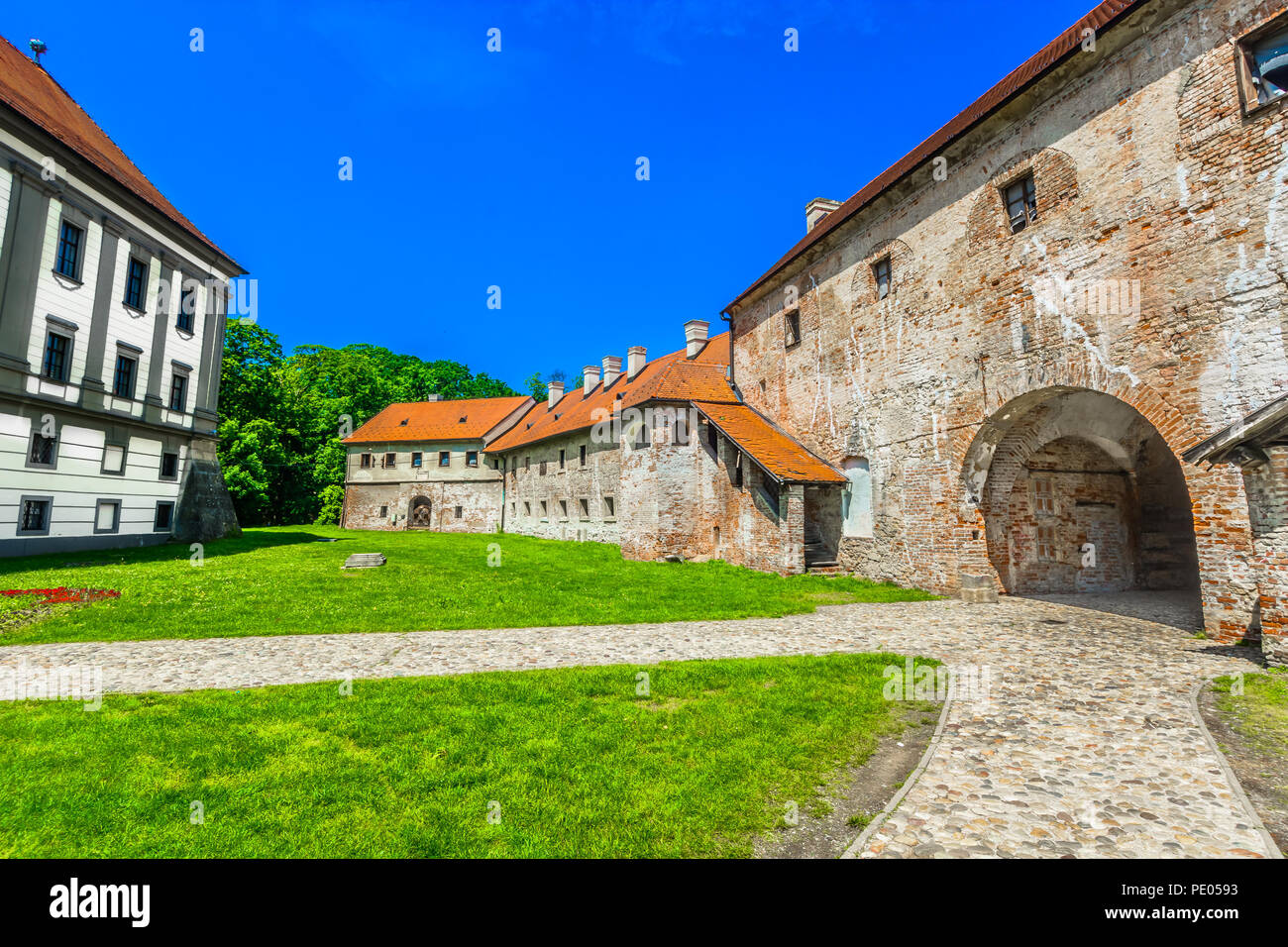 Vue panoramique sur la vieille ville à Cakovec en Croatie, les voyages en Europe. Banque D'Images