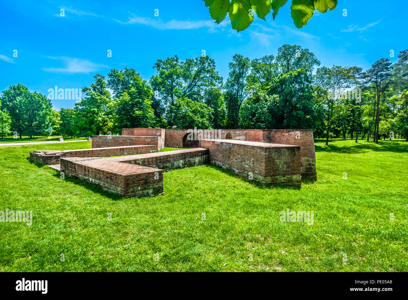 Vue panoramique au reste de la vieille ville de Cakovec, Nord de la Croatie de repère. Banque D'Images