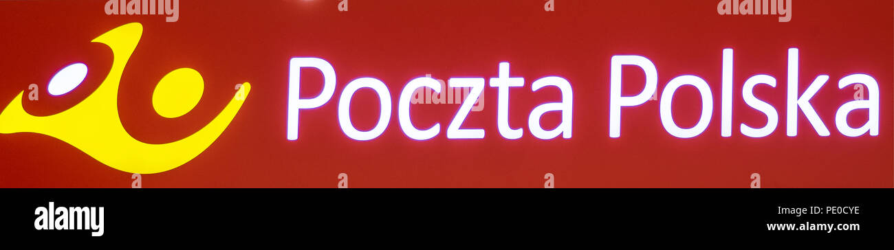 Pologne, KRAKOW - Mars 20, 2018 : Posta Polska (poste polonaise) logo dans Bonarka City Centre Banque D'Images