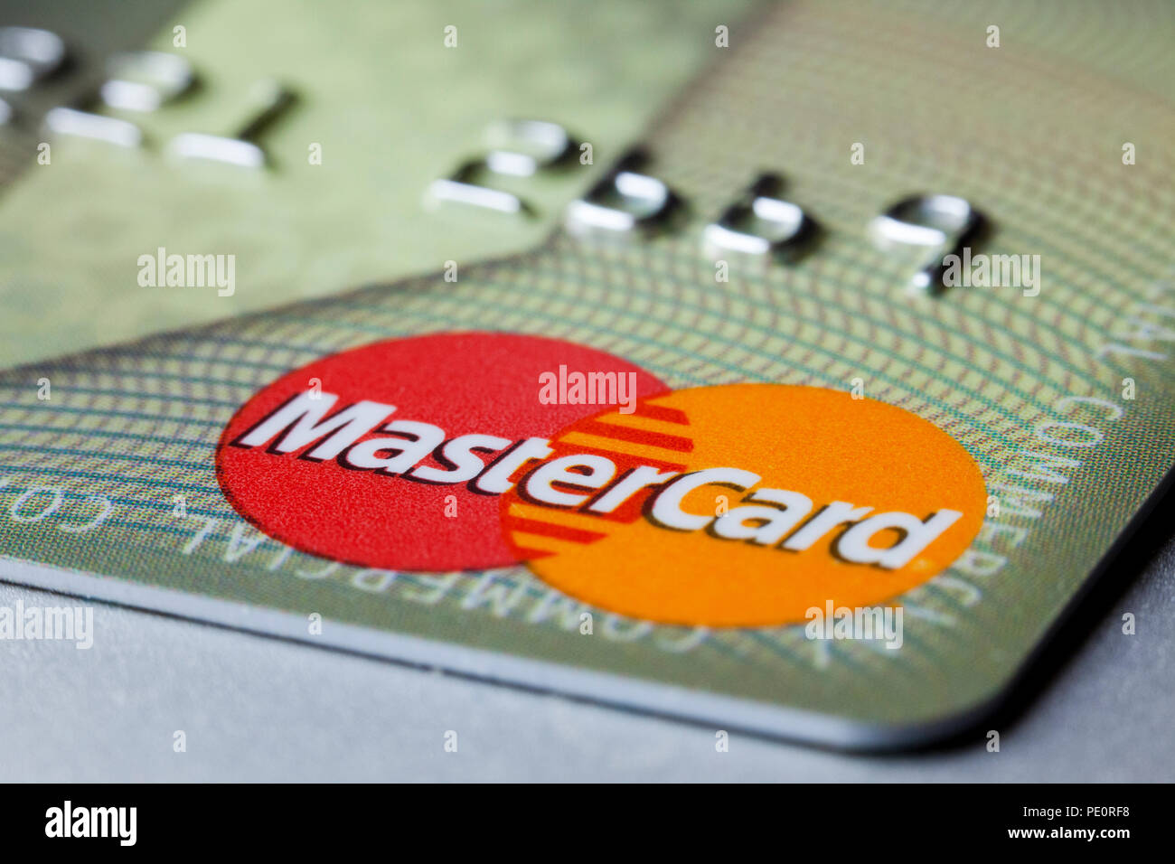 Master Card carte de crédit (MasterCard) - gros plan logo USA Banque D'Images