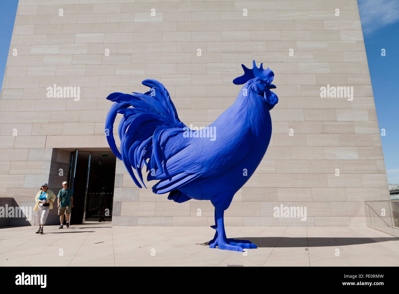 Hahn/Coq, coq bleu géant de Katharina Fritsch - Washington, DC USA Banque D'Images