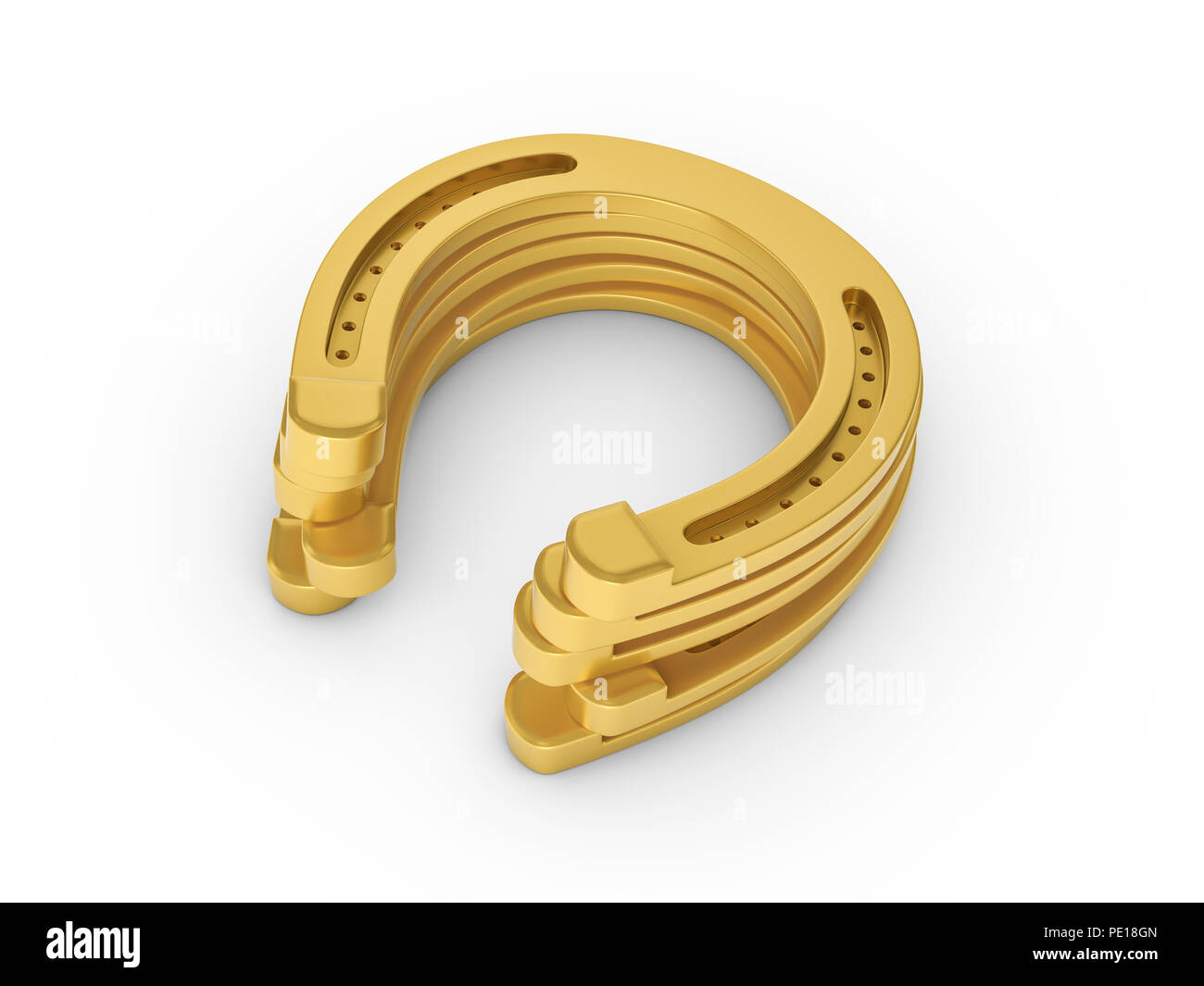 Les fers d'or sur un fond blanc. 3D illustration. Banque D'Images