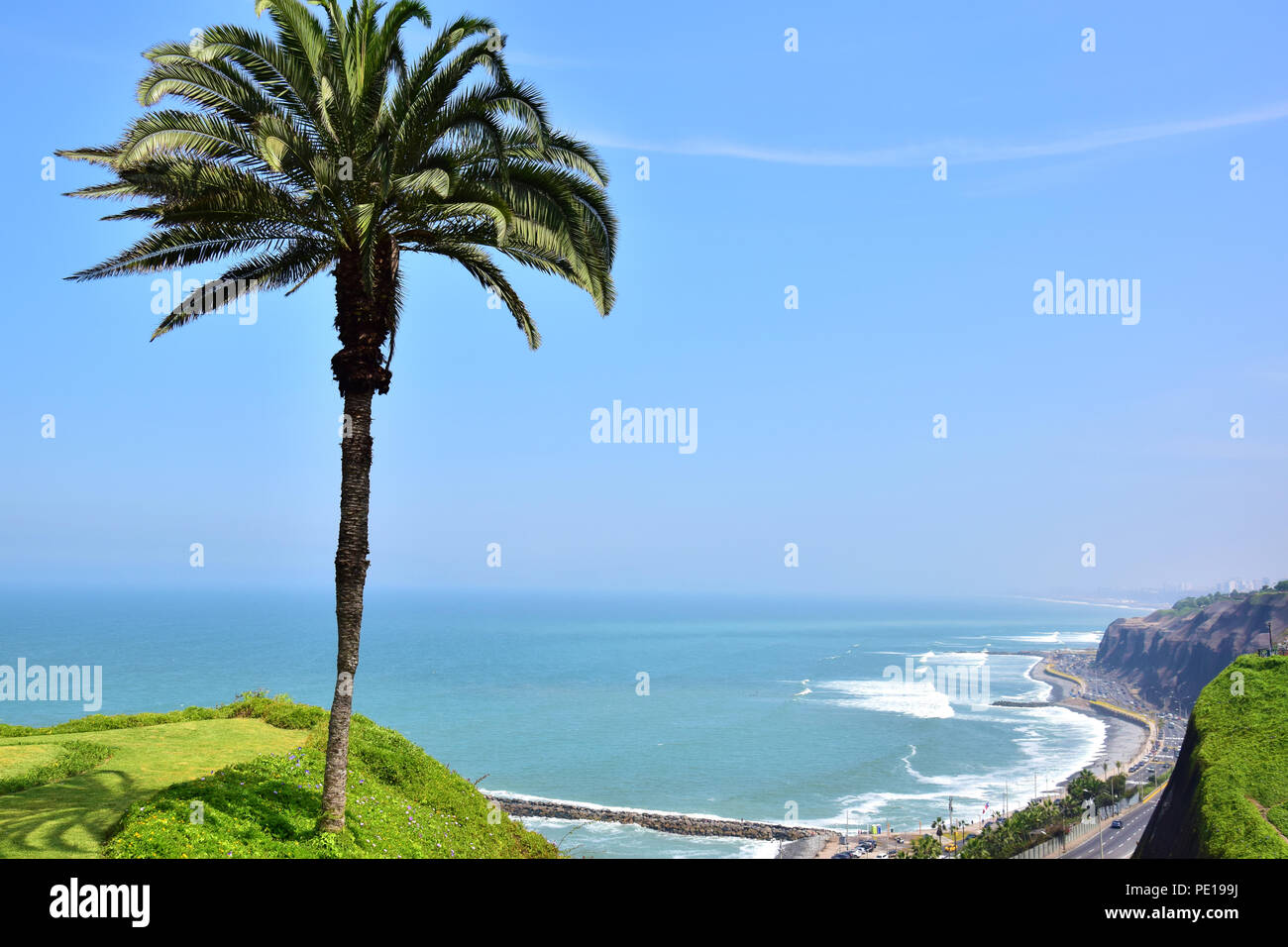 Littoral dans Miraflores district dans le sud de Lima, Pérou Banque D'Images