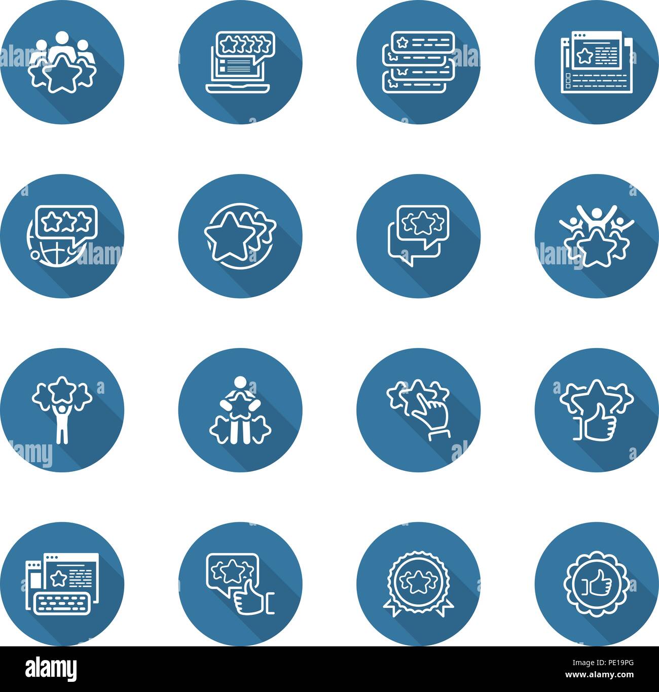 Simple Jeu d'Icônes Témoignages Illustration de Vecteur