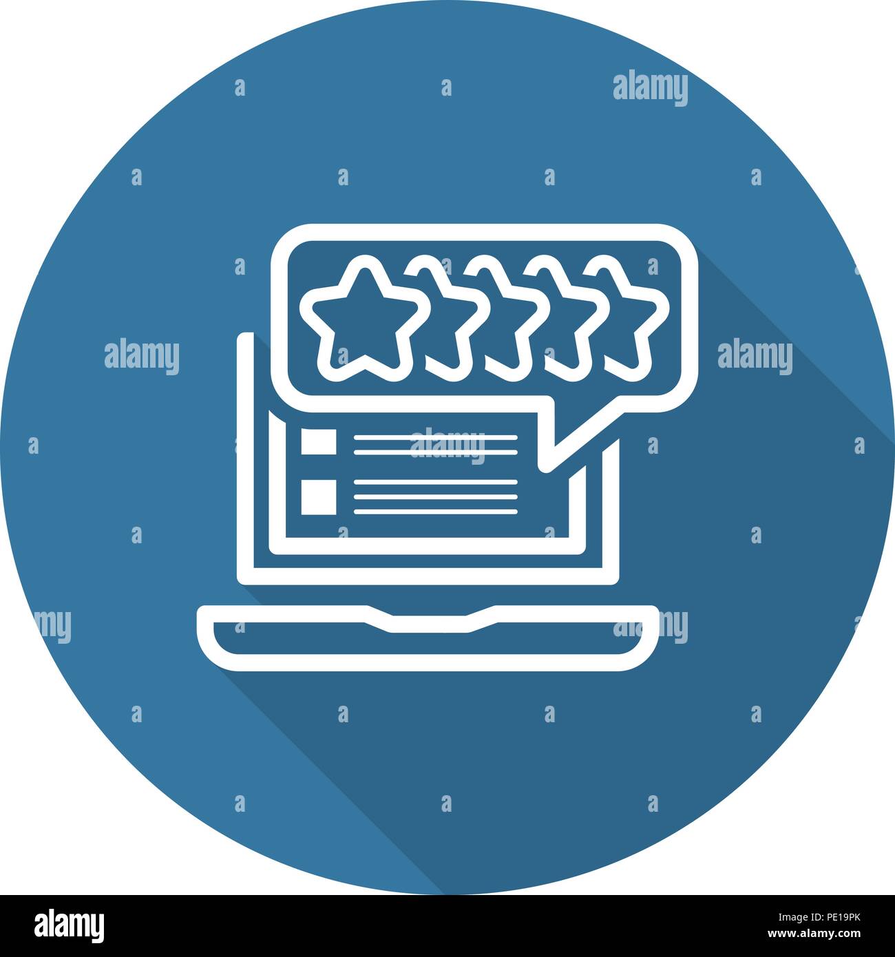 Revue de client sur l'icône de la ligne de cotation. Illustration de Vecteur