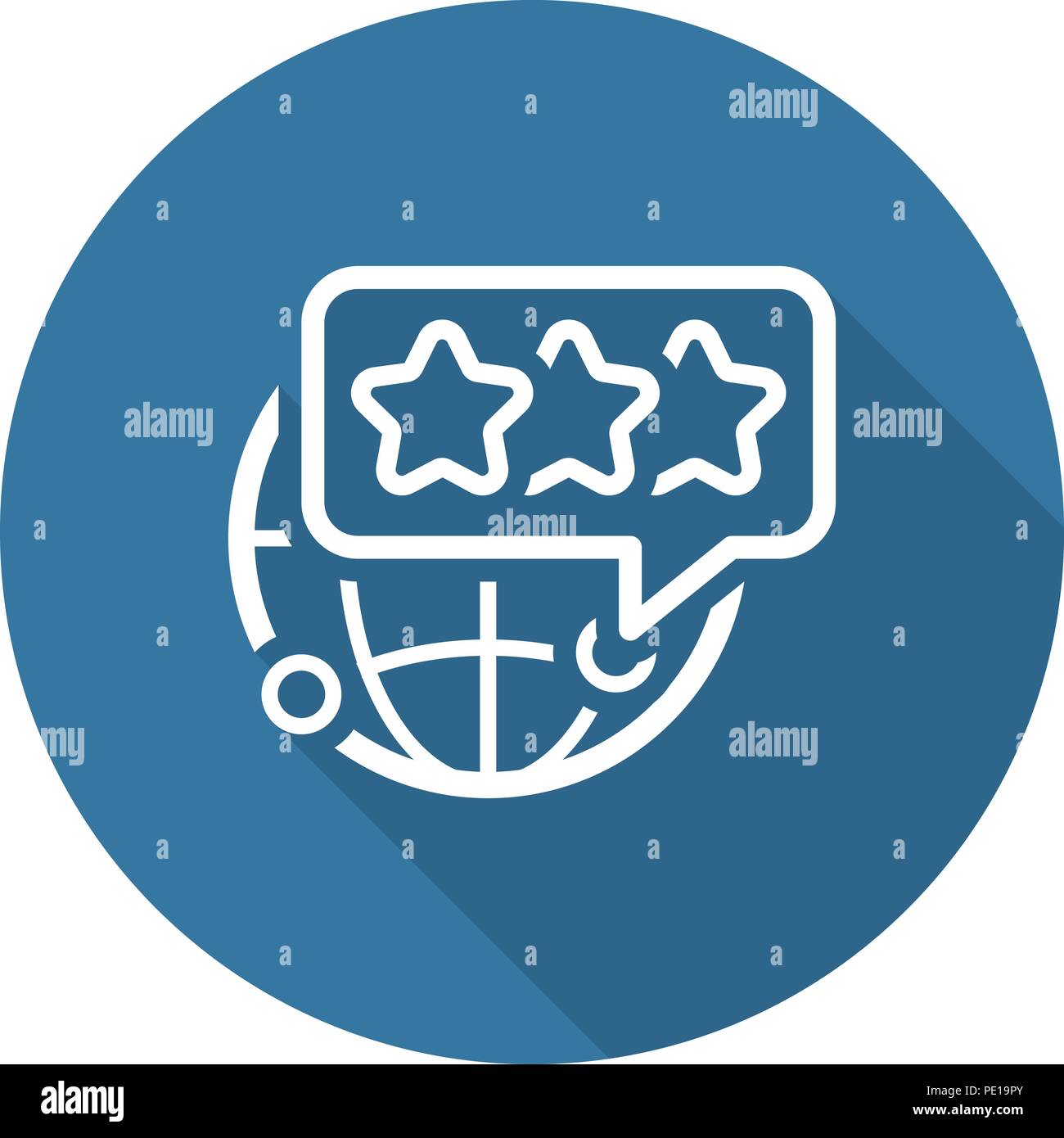 L'icône de la ligne de commentaires des clients mondiaux. Illustration de Vecteur