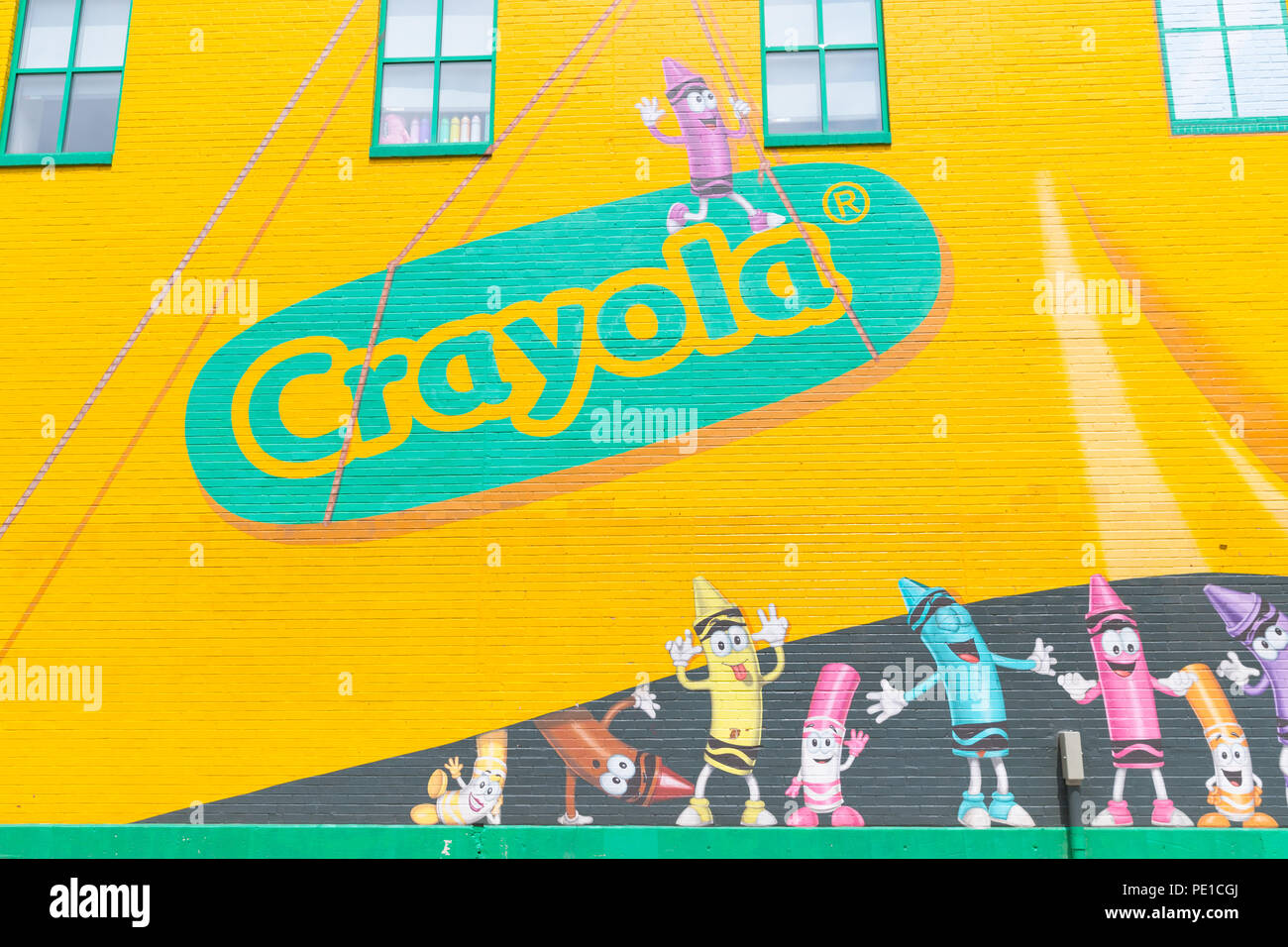 EASTON, PA - 11 août 2018 : Crayola Experience à Easton, en Pennsylvanie, c'est un crayon-centric warehouse avec des activités pour les enfants. Banque D'Images