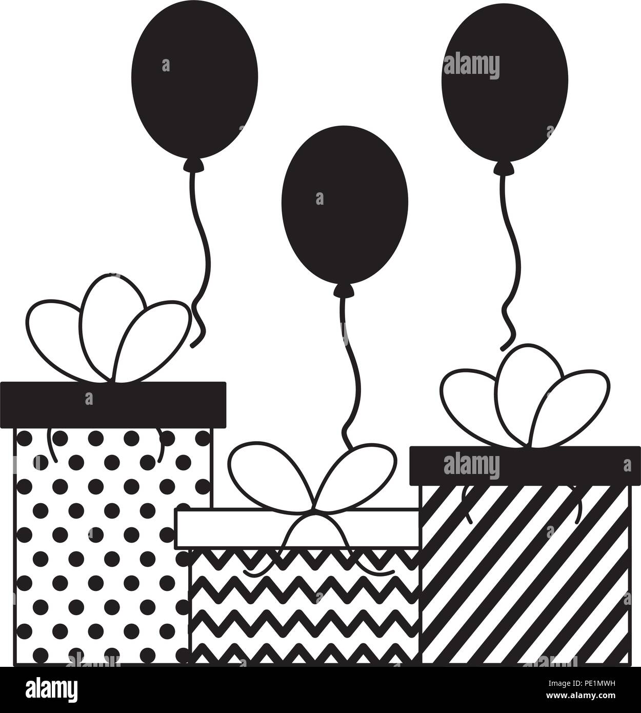 Cadeaux D Anniversaire Decoration Ballons Avec Le Noir Et Blanc Image Vectorielle Stock Alamy Cadeaux D Anniversaire Decoration Ballons Avec Le Noir Et Blanc Image Vectorielle Stock Alamy
