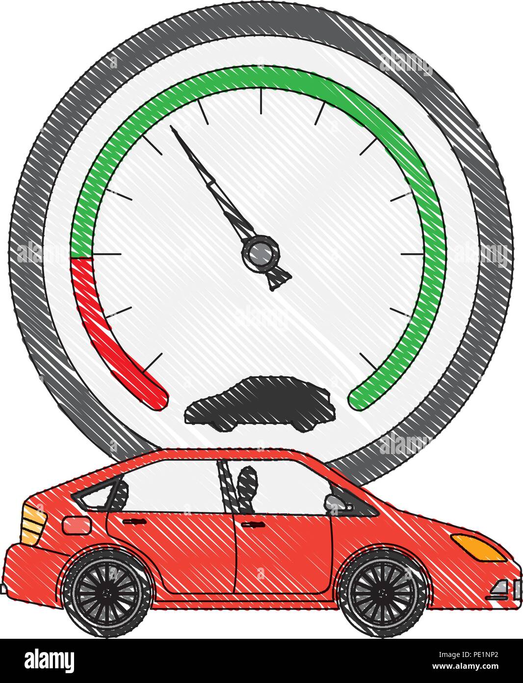 Transport de voiture et l'industrie de l'indicateur de conception de dessin Illustration de Vecteur