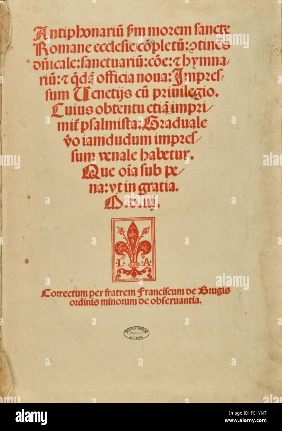 Antiphonarium secundum morem Sancte Romane Ecclesie 1. Banque D'Images