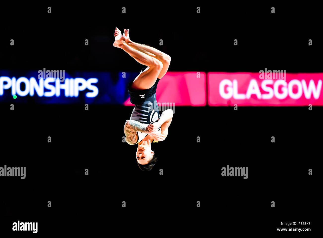 L'Écosse, au Royaume-Uni. 11 août 2018. Marcel NGUYEN (GER) est en concurrence sur le sol en gymnastique artistique masculine finale de l'équipe pendant le championnat d'Europe 2018 Glasgow à l'Hydro SSE le Samedi, 11 août 2018. GLASGOW EN ÉCOSSE. Credit : Crédit : Wu G Taka Taka Wu/Alamy Live News Banque D'Images