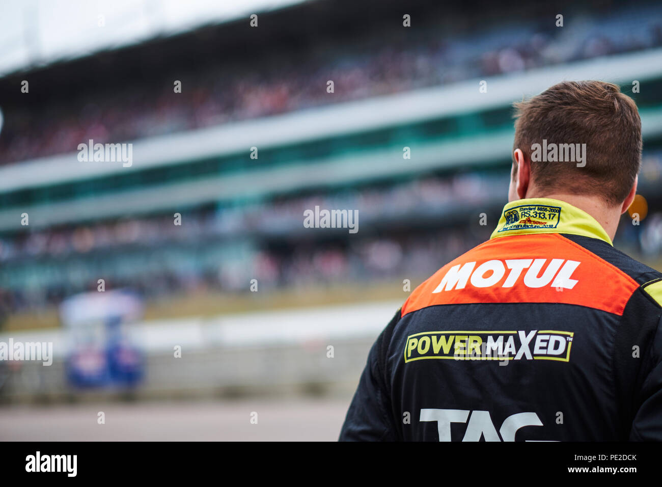 Corby, Northamptonshire, Angleterre, le 12 août 2018. Pilote de course BTCC Senna Proctor et d'alimentation pendant la course Maxed Dunlop MSA British Touring Car Championship at Rockingham Motor Speedway. Photo par Gergo Toth / Alamy Live News Banque D'Images