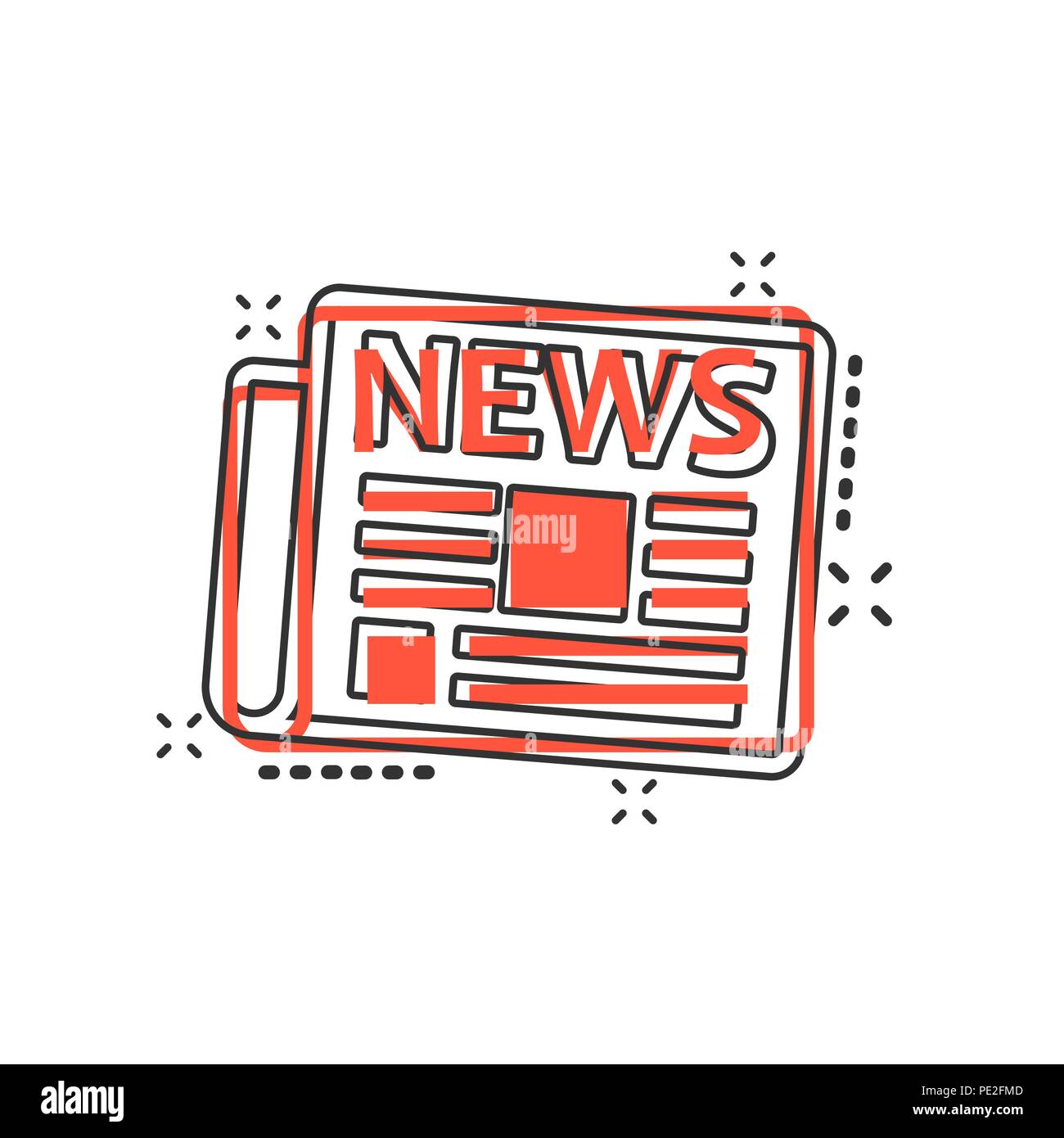 Cartoon Vector icône journal dans le style comique. Sign illustration ...
