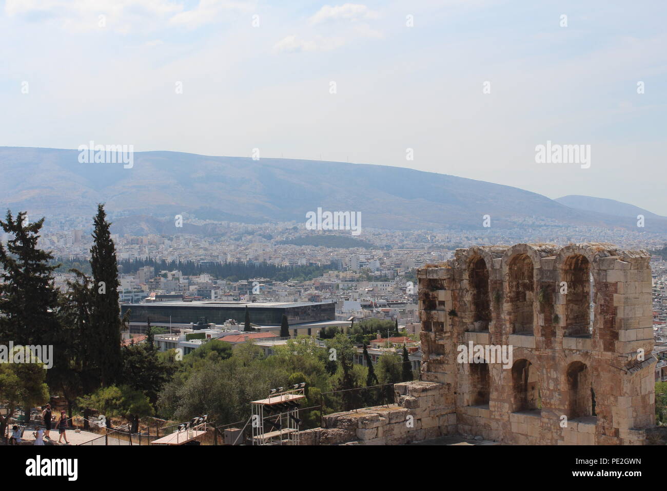 Vue depuis l'Acropole, Athènes, Grèce Banque D'Images