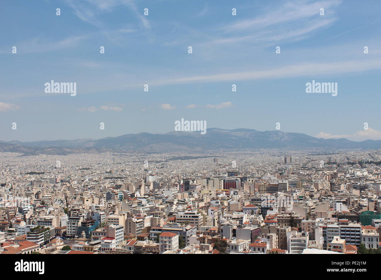 Vue depuis l'Acropole, Athènes, Grèce Banque D'Images