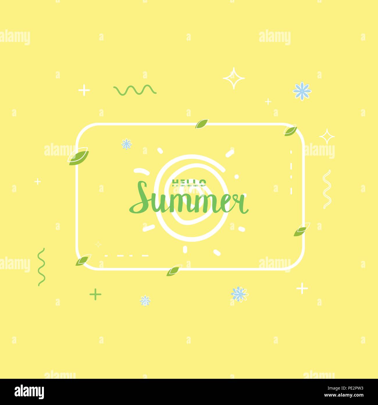 Hello Summer banner. Vector illustration. Illustration de Vecteur