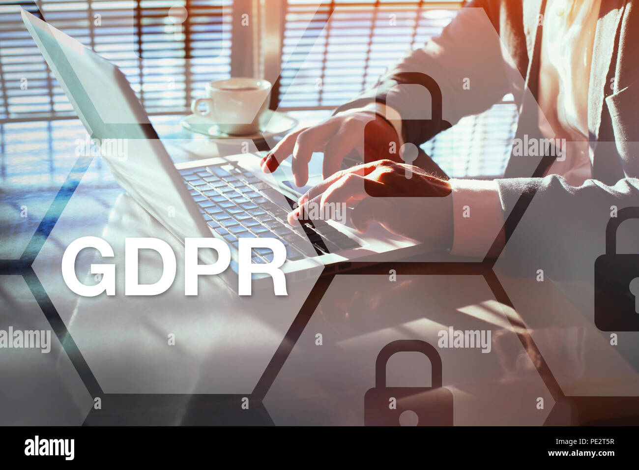 Concept PIBR, règlement général sur la protection des données, sécurité de l'information concept Banque D'Images