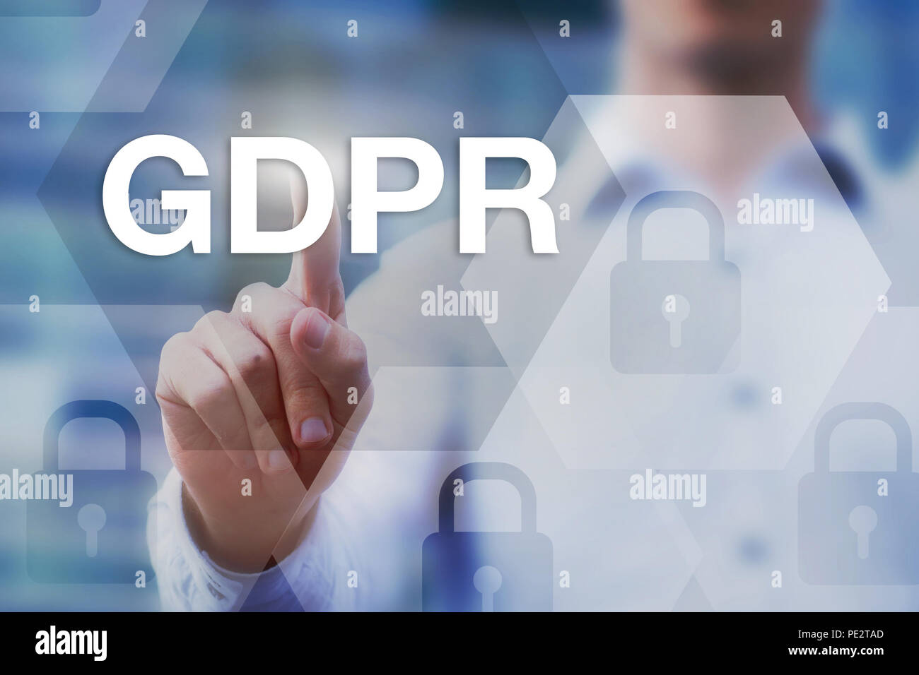 Pibr, Règlement général sur la protection des données, de concept sur l'écran tactile Banque D'Images