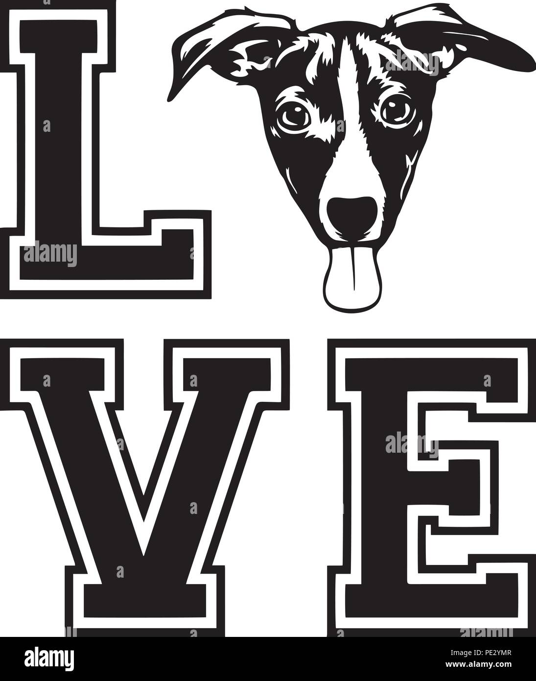 Jack Russell Terrier race de chien chiot face isolé Illustration de Vecteur