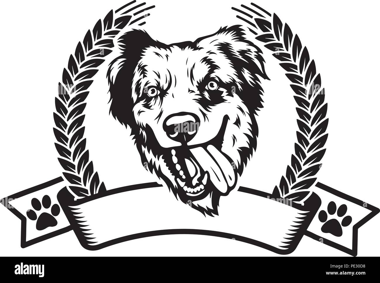 Logo chien berger australien Banque de photographies et d’images à