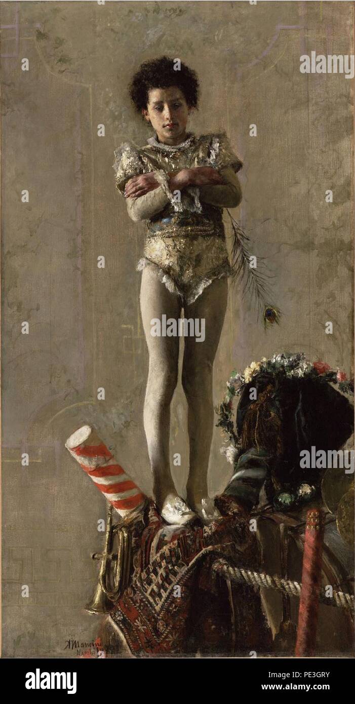 Antonio Mancini - Il Saltimbanco (1879). Banque D'Images