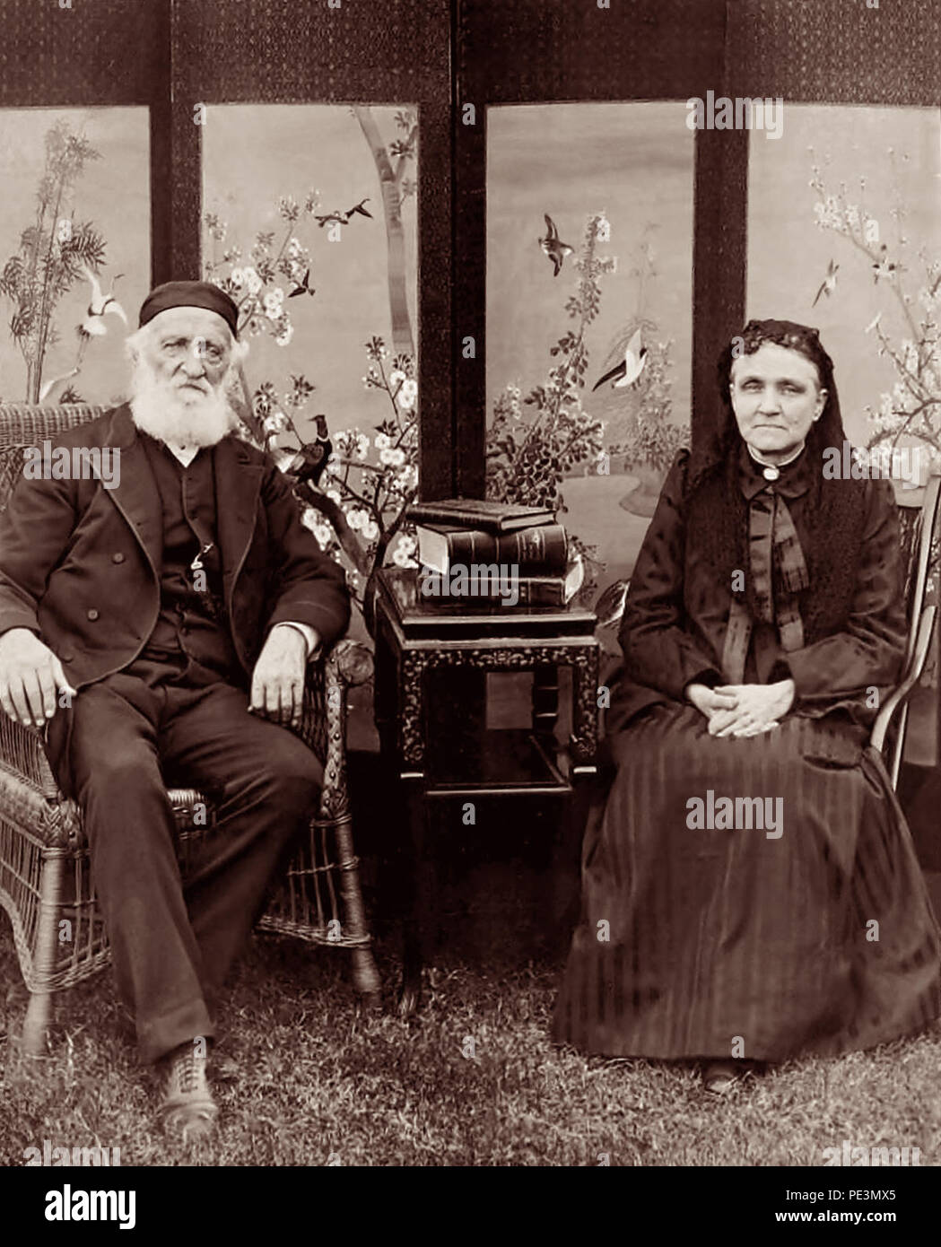 Caleb Baldwin Cook et son épouse, Harriet Fairchild Baldwin, ont été parmi les premiers missionnaires presbytériens en Chine. Diplômé de Princeton Theological Seminary en 1847, Baldwin et son épouse sont arrivés en Chine, l'au printemps de 1848. On faisait il y a au cours des 47 dernières années et, entre autres choses, traduit une grande partie de la Bible dans le dialecte Fuzhou. Banque D'Images