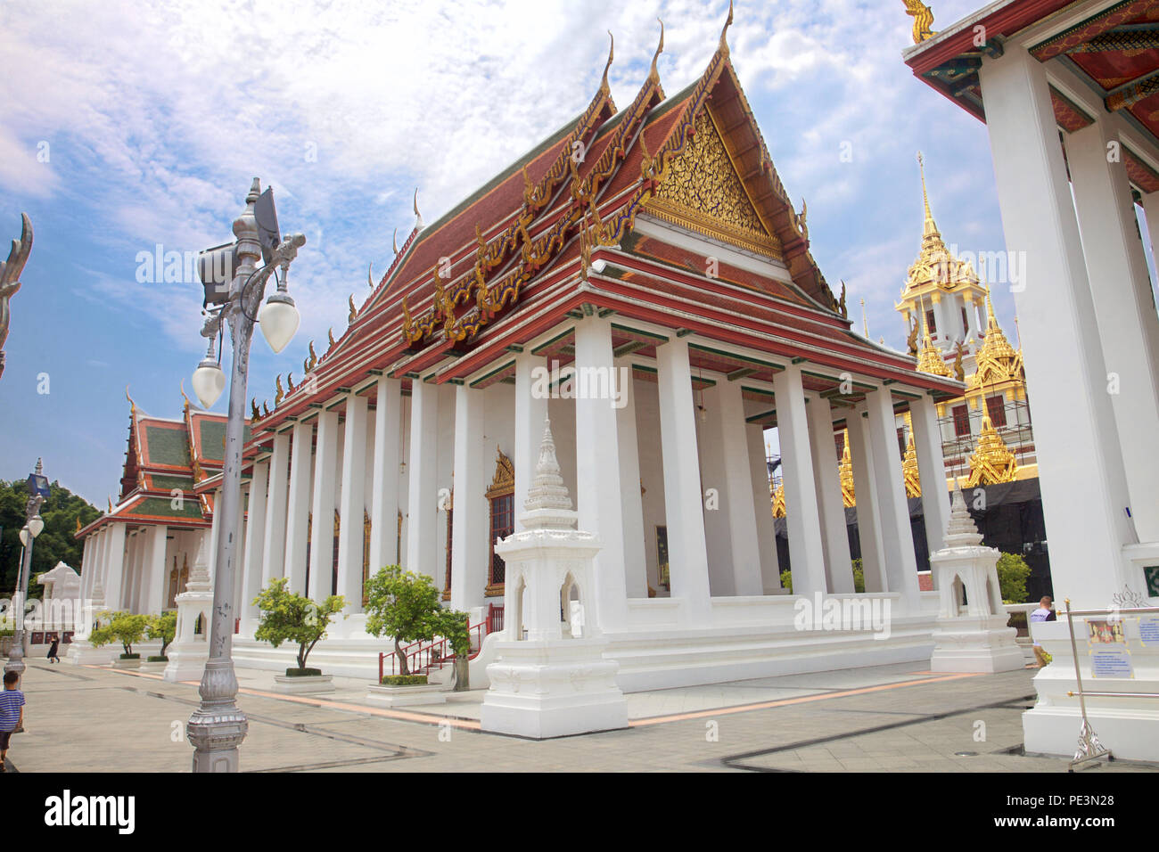 Un bâtiment dans un temple de Bangkok, Thaïlande Banque D'Images