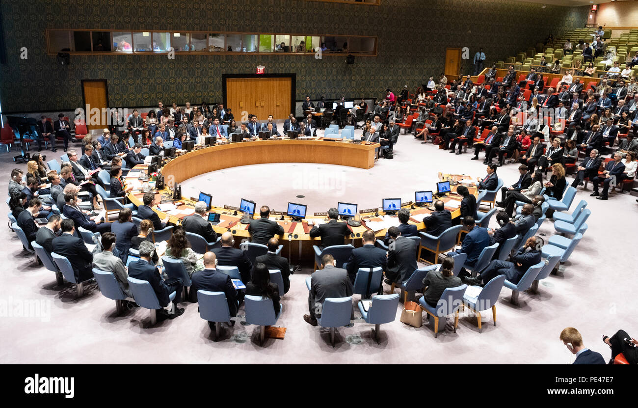 Réunion du Conseil de sécurité des Nations Unies à New York le 15 mai, 2018 Banque D'Images