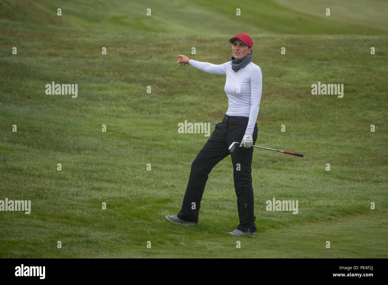 La France Manon molle joue son tir d'approche au 7ème trou lors de son match de demi-finale avec la Grande-Bretagne 3 ce matin au cours du 11e jour des Championnats d'Europe 2018 au Gleneagles PGA Centenary course. APPUYEZ SUR ASSOCIATION photo. Date de la photo: Dimanche 12 août 2018. Voir PA Story GOLF européen. Le crédit photo devrait se lire comme suit : Kenny Smith/PA Wire. Banque D'Images