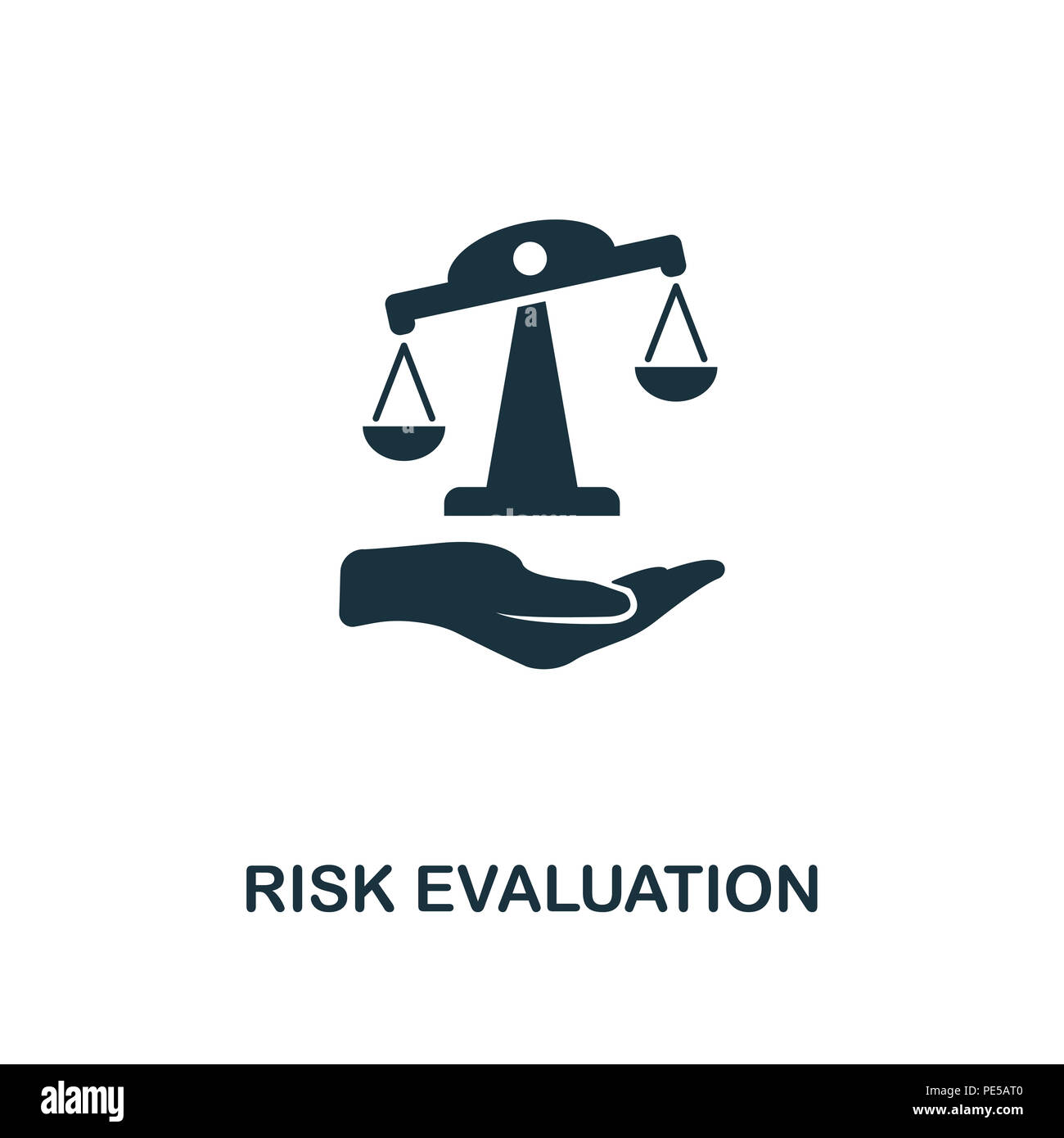 Évaluation des risques l'icône de création. Élément simple illustration. Concept d'évaluation des risques de l'assurance conception symbole collection. Peut être utilisé pour un mobile Banque D'Images