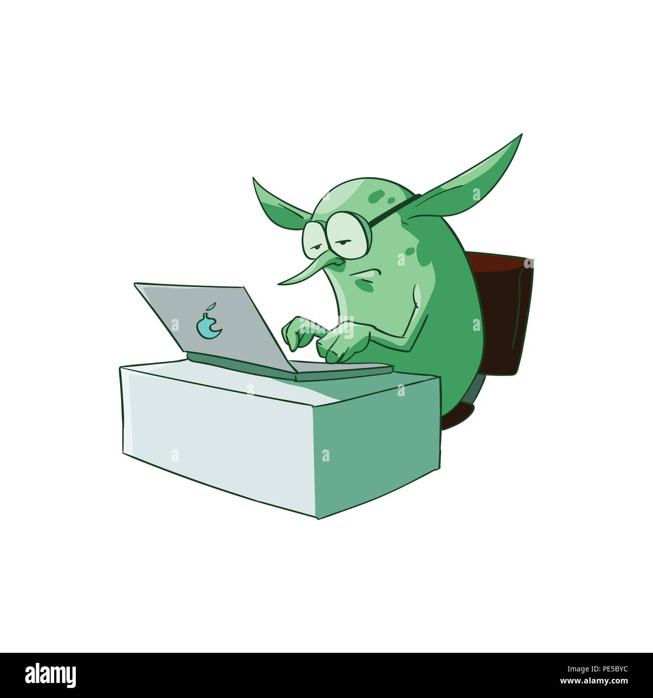 Colorful vector illustration d'un bureau de dessin animé, ou d'un gobelin troll Illustration de Vecteur